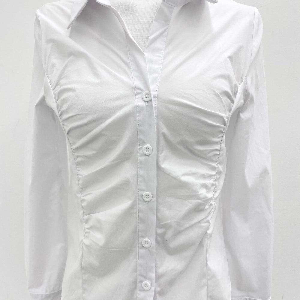 Double shirring shirts blouse (2 Color)