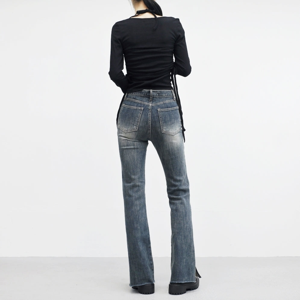 Slant Slit Bootcut Pants