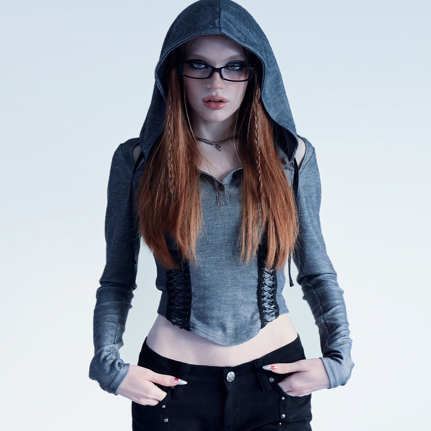 Corset Hoodie [Vintage Gray]