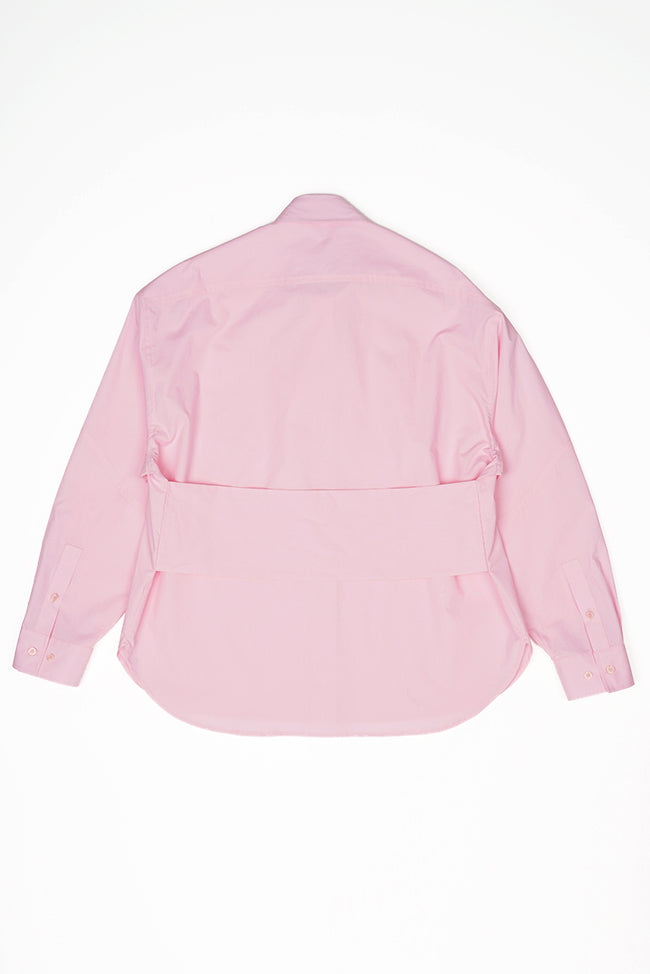 BACK WIDE STRAP OVERSIZED SHIRT IN PINK