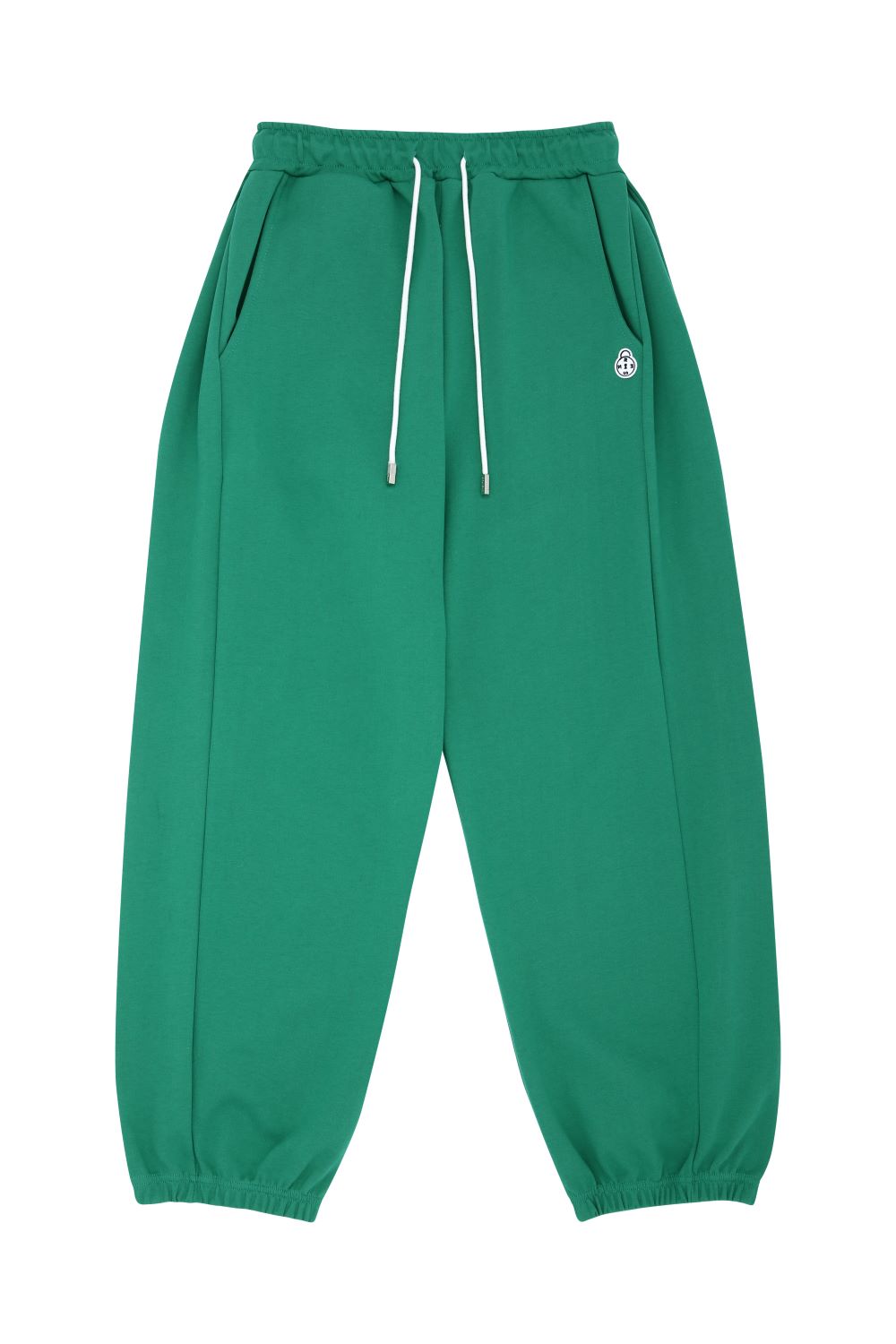 Turquoise balloon side pintuck jogger pants