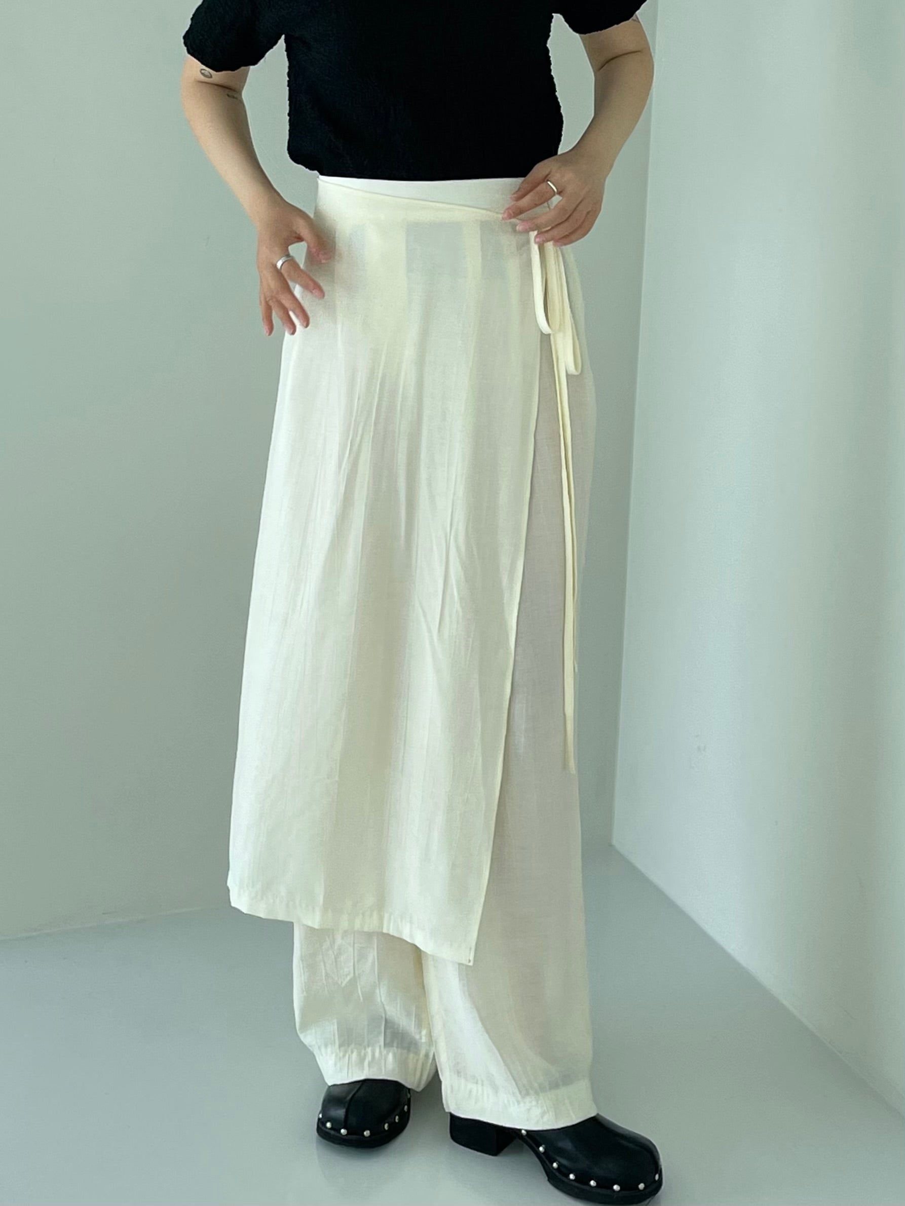 Wrap skirt pants (2color)