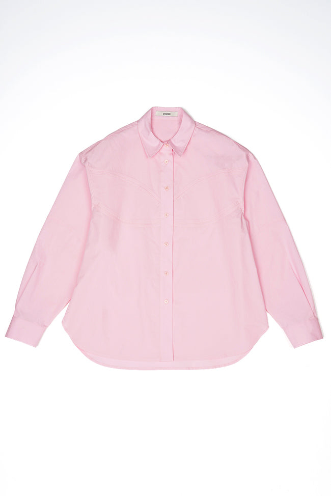 BACK WIDE STRAP OVERSIZED SHIRT IN PINK