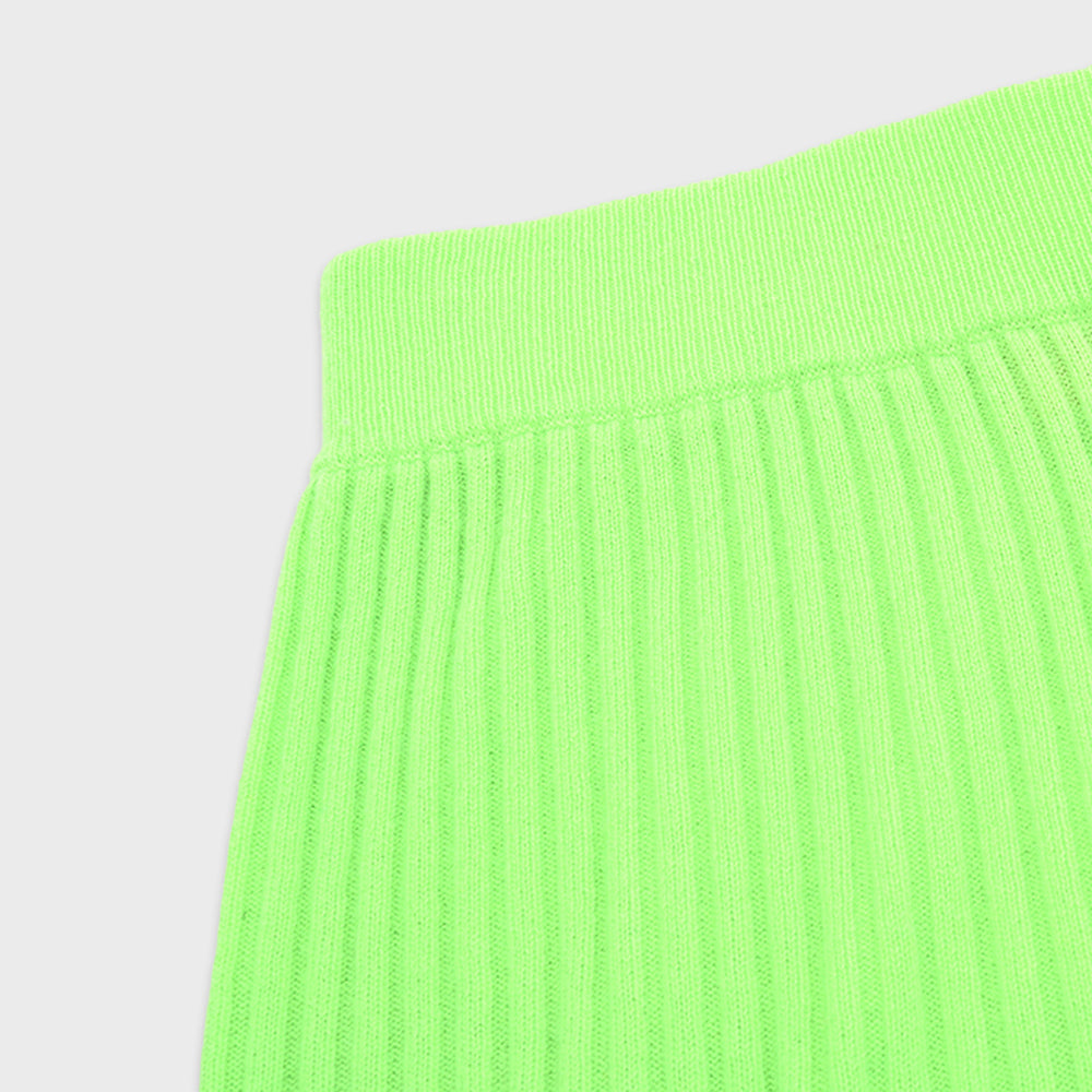 RIB FLARE PANTS_NEON GREEN