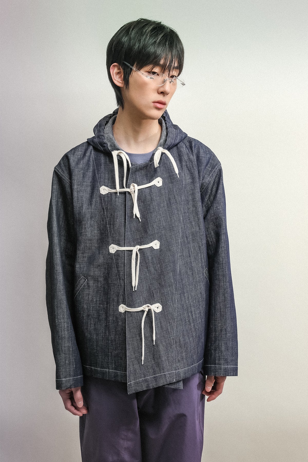 HOOD CARDIGAN JACKET-INDIGO NAVY