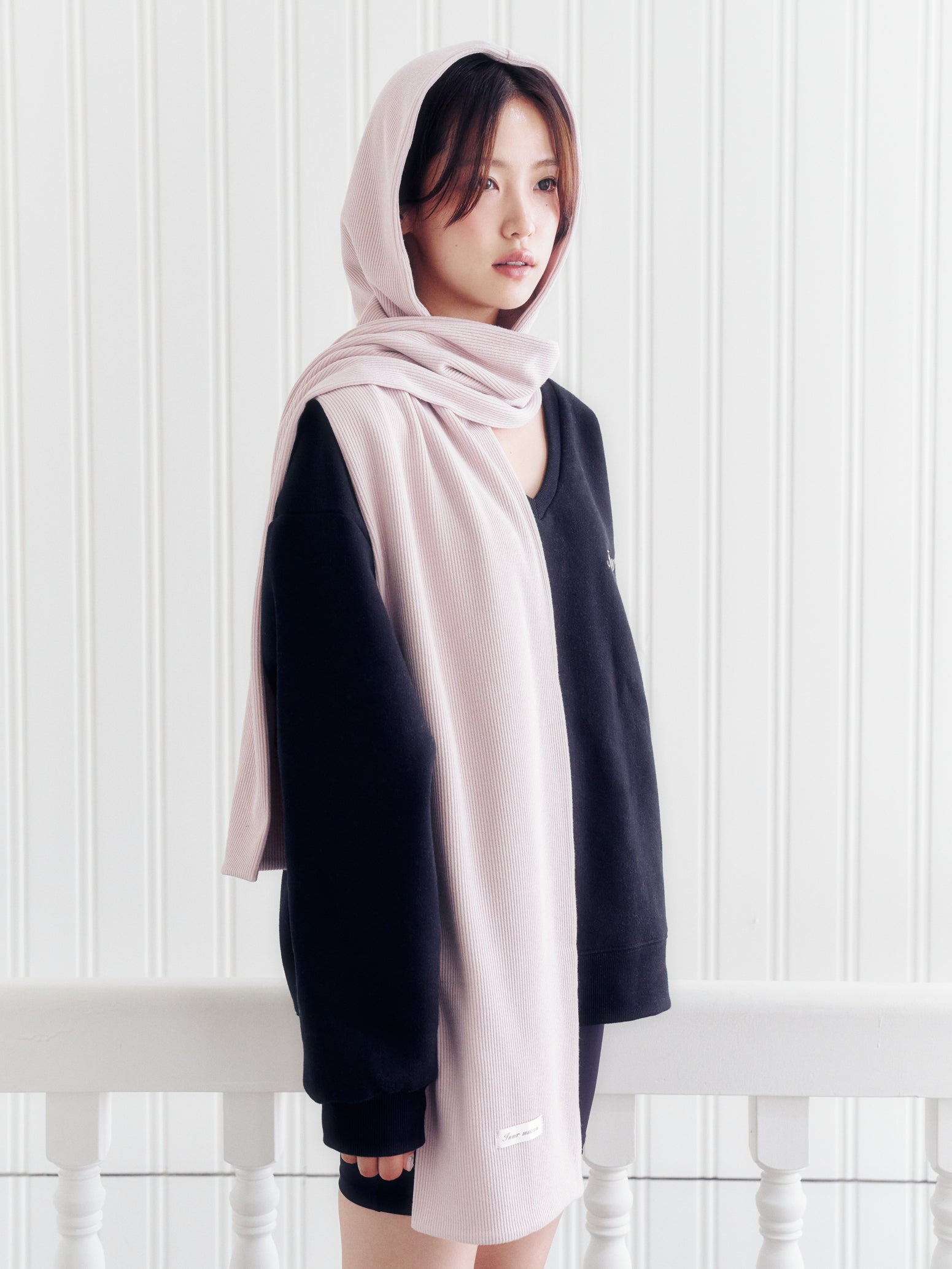 Knit Balaclava Long muffler (PINK)