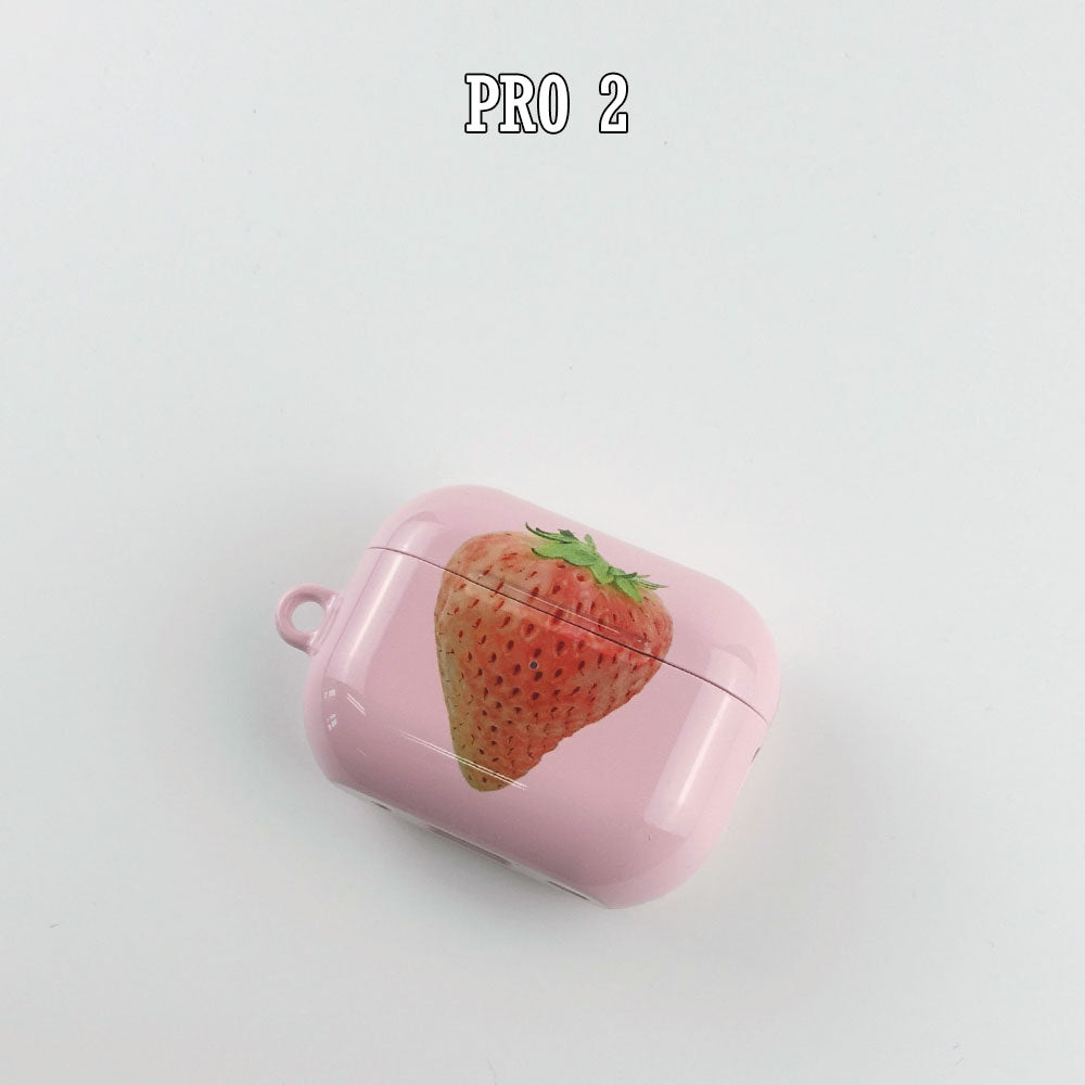 Pink Strawberry Airpod Case