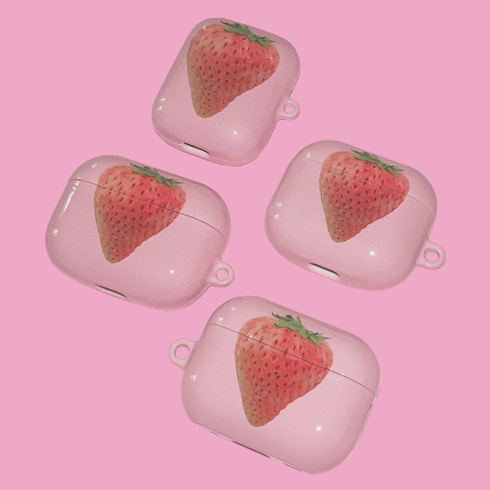 Pink Strawberry Airpod Case