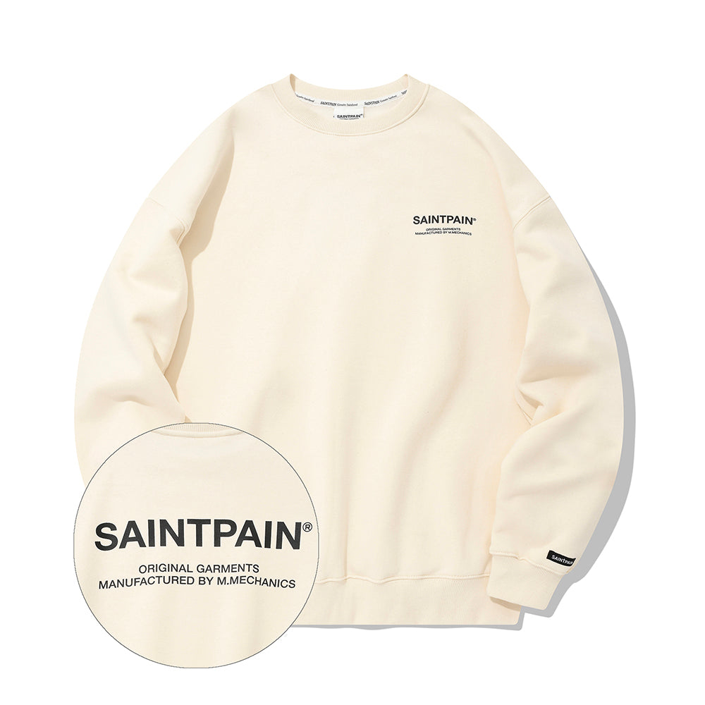 SP VARIATION LOGO CREWNECK-CREAM