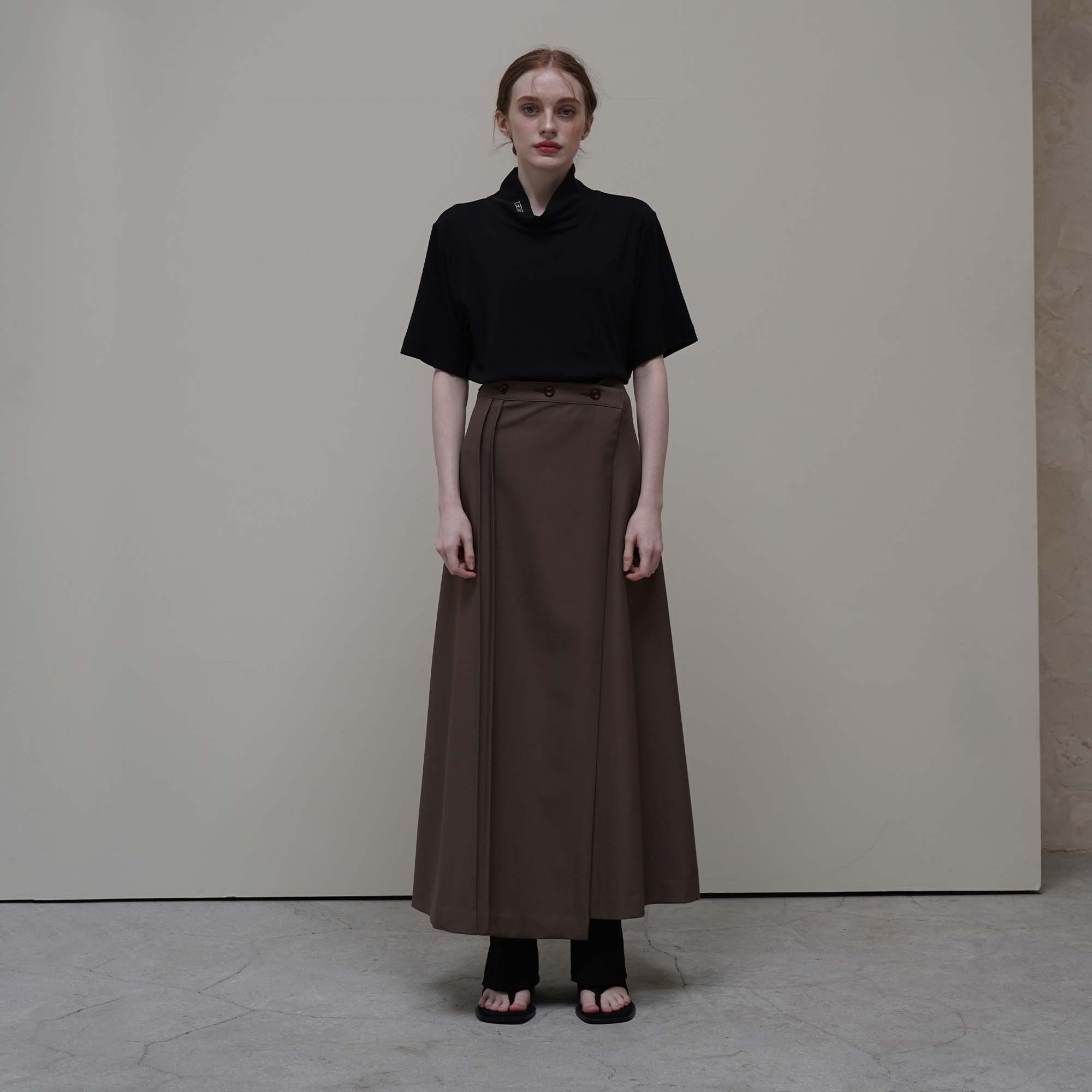 Brown Long Wrap Skirts