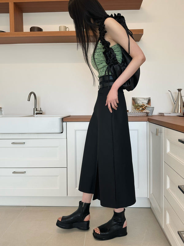 long belted skirt