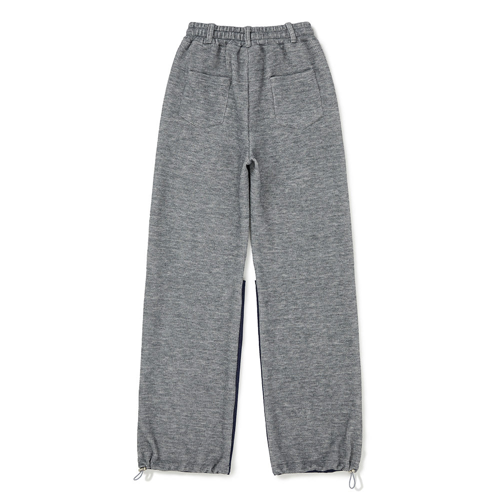 デニムニットブロッキングパンツ / Denim Knit Blocking Pants [BLUE]