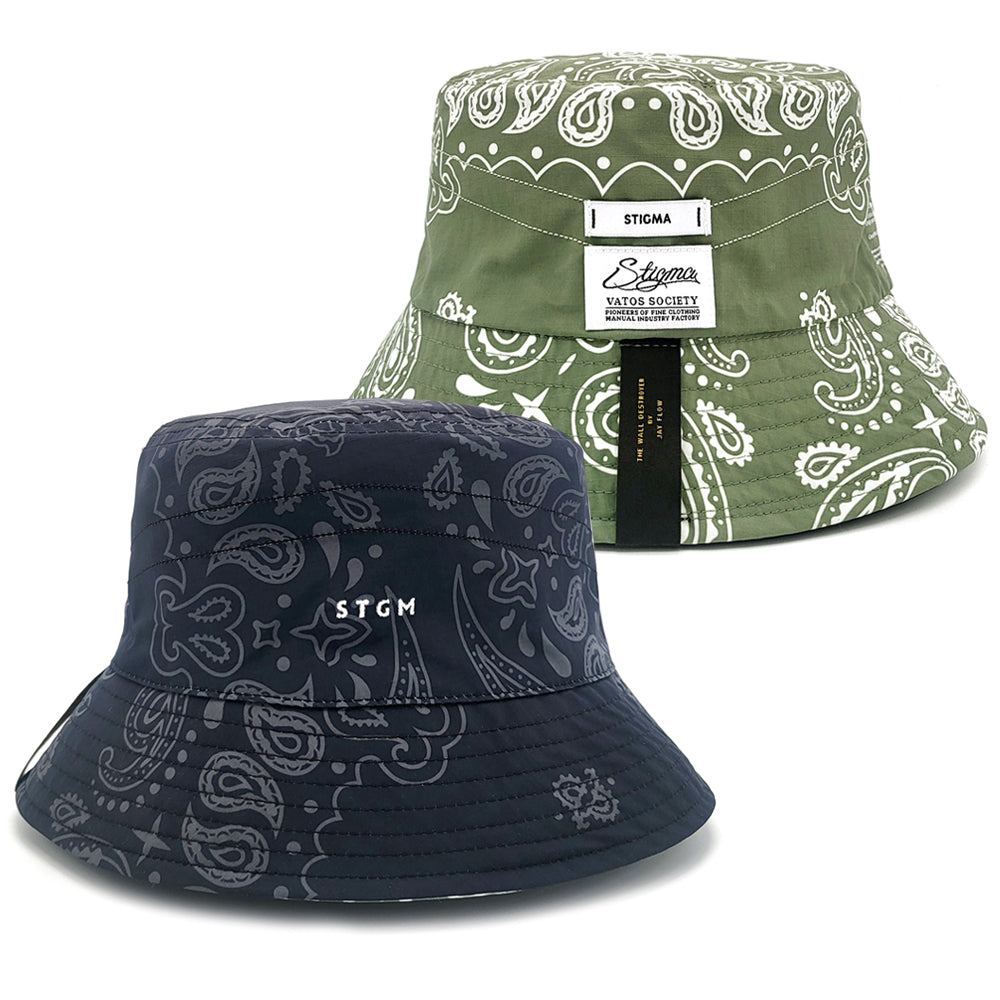 23 PAISLEY REVERSIBLE BUCKET HAT BLACK