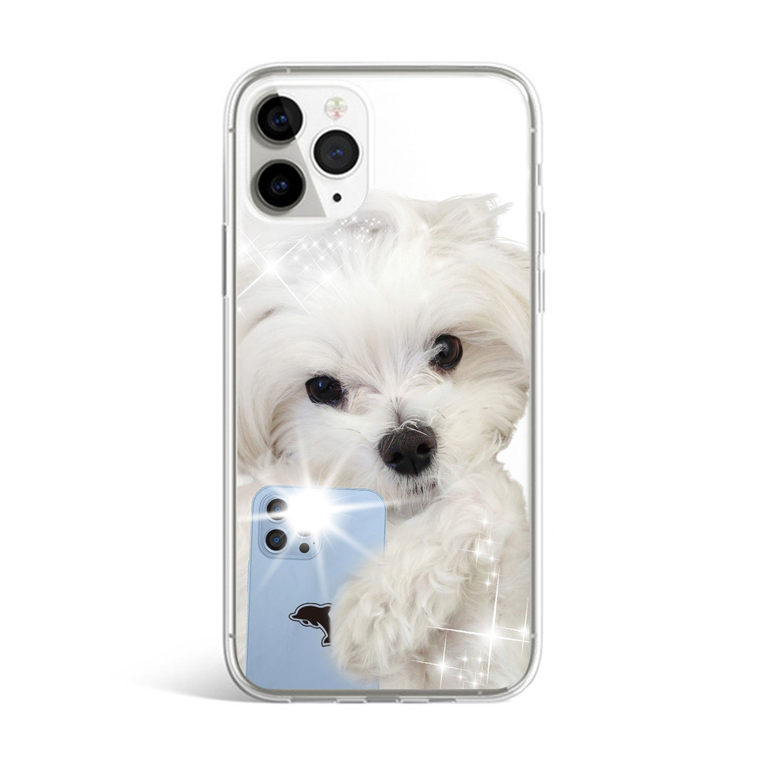 Jelly phone case maltese mirror selfie