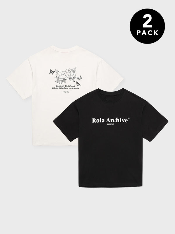 2パックレタリングTシャツセット