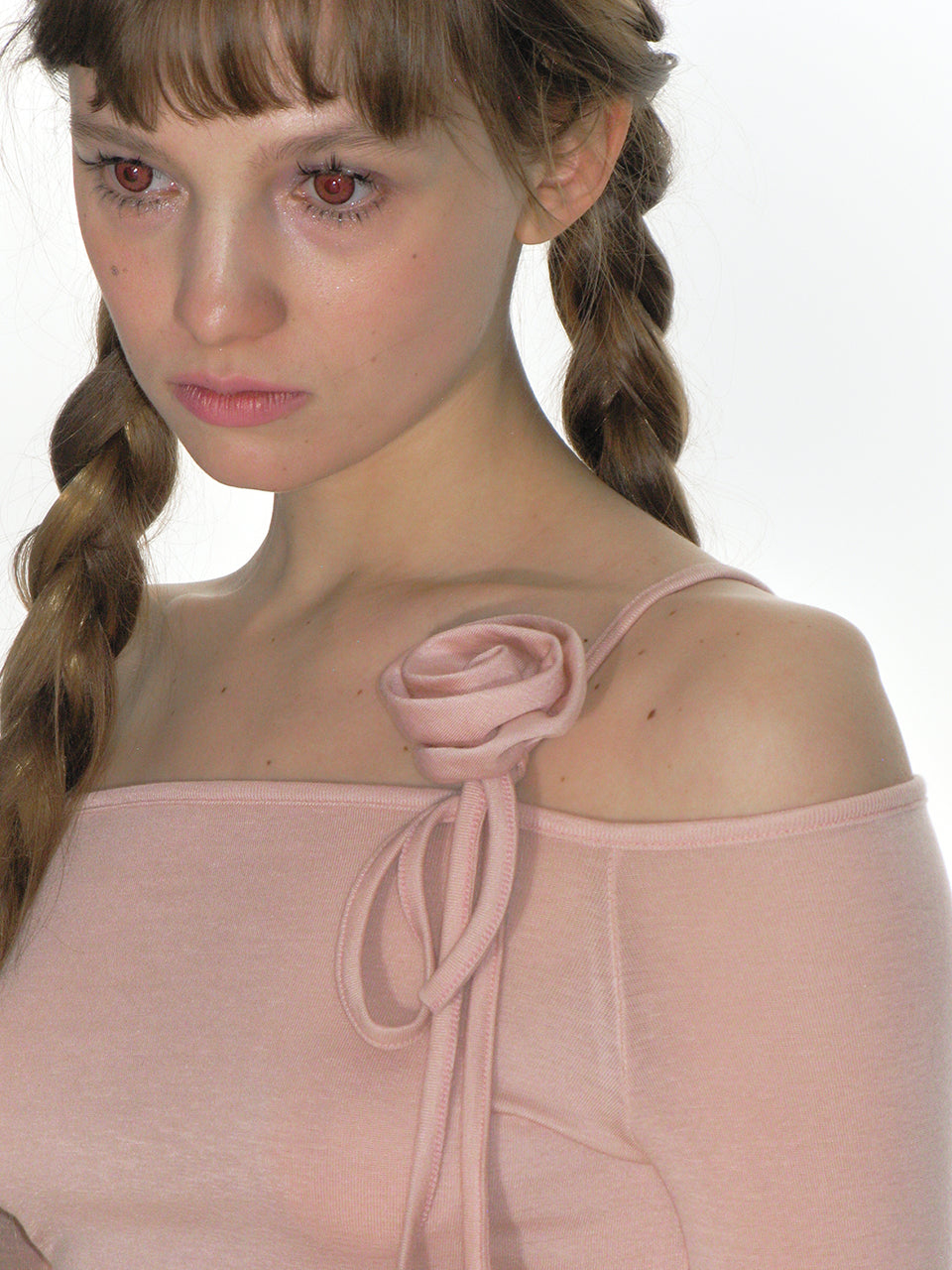 ROSE STRING OFF SHOULDER TOP_PINK