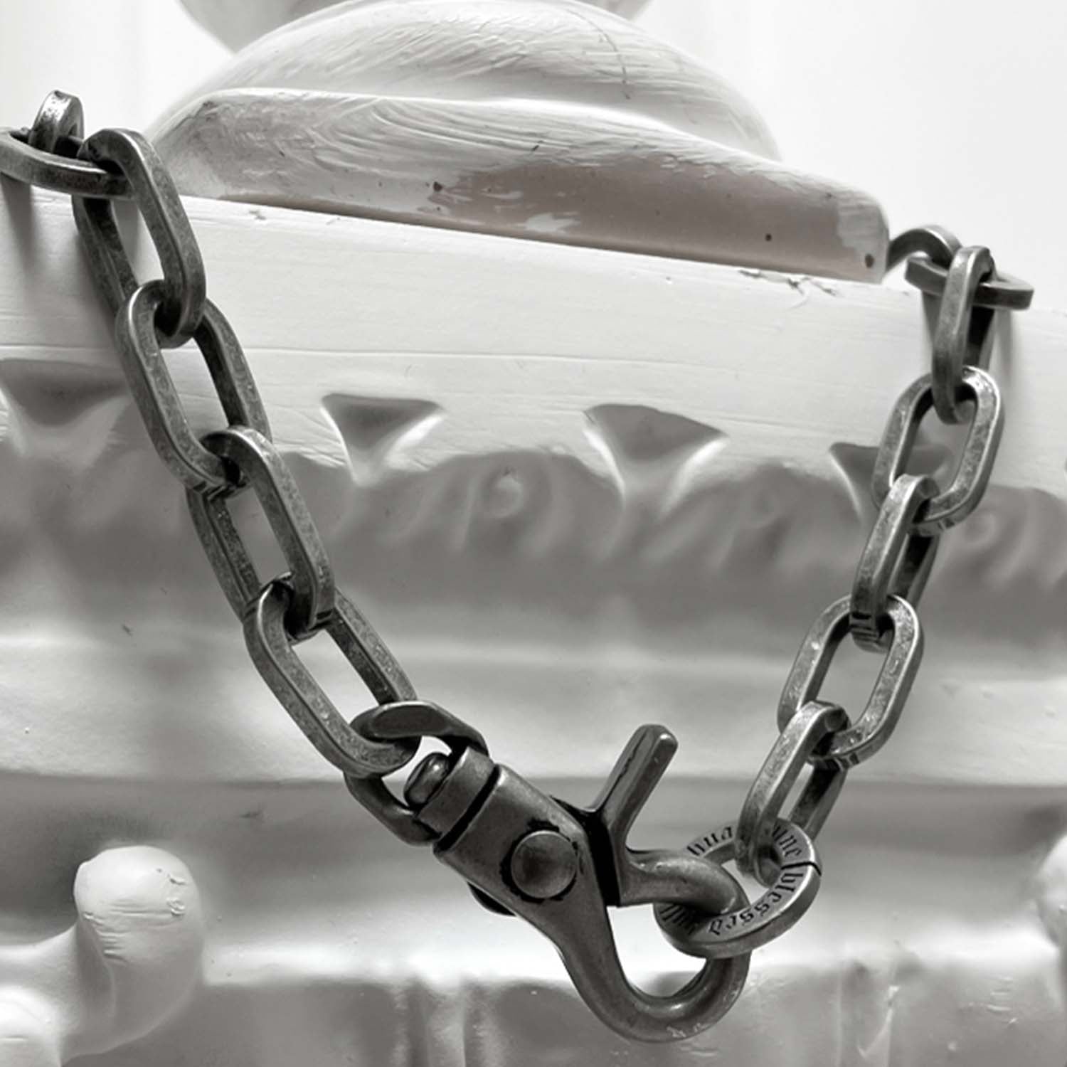 [BLESSEDBULLET]11mm round chain link necklace_dark silver