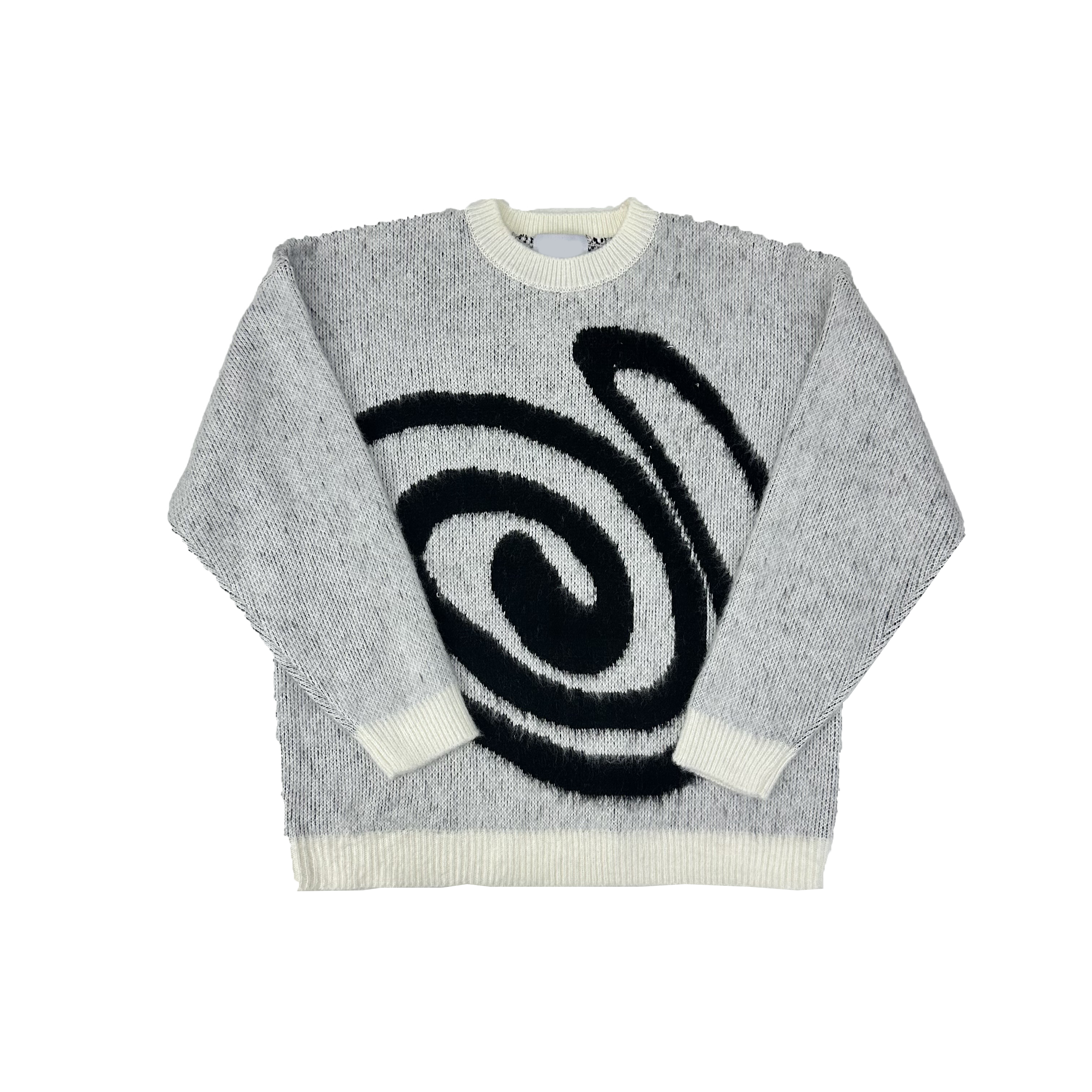 Curly graphic mohair knitwear