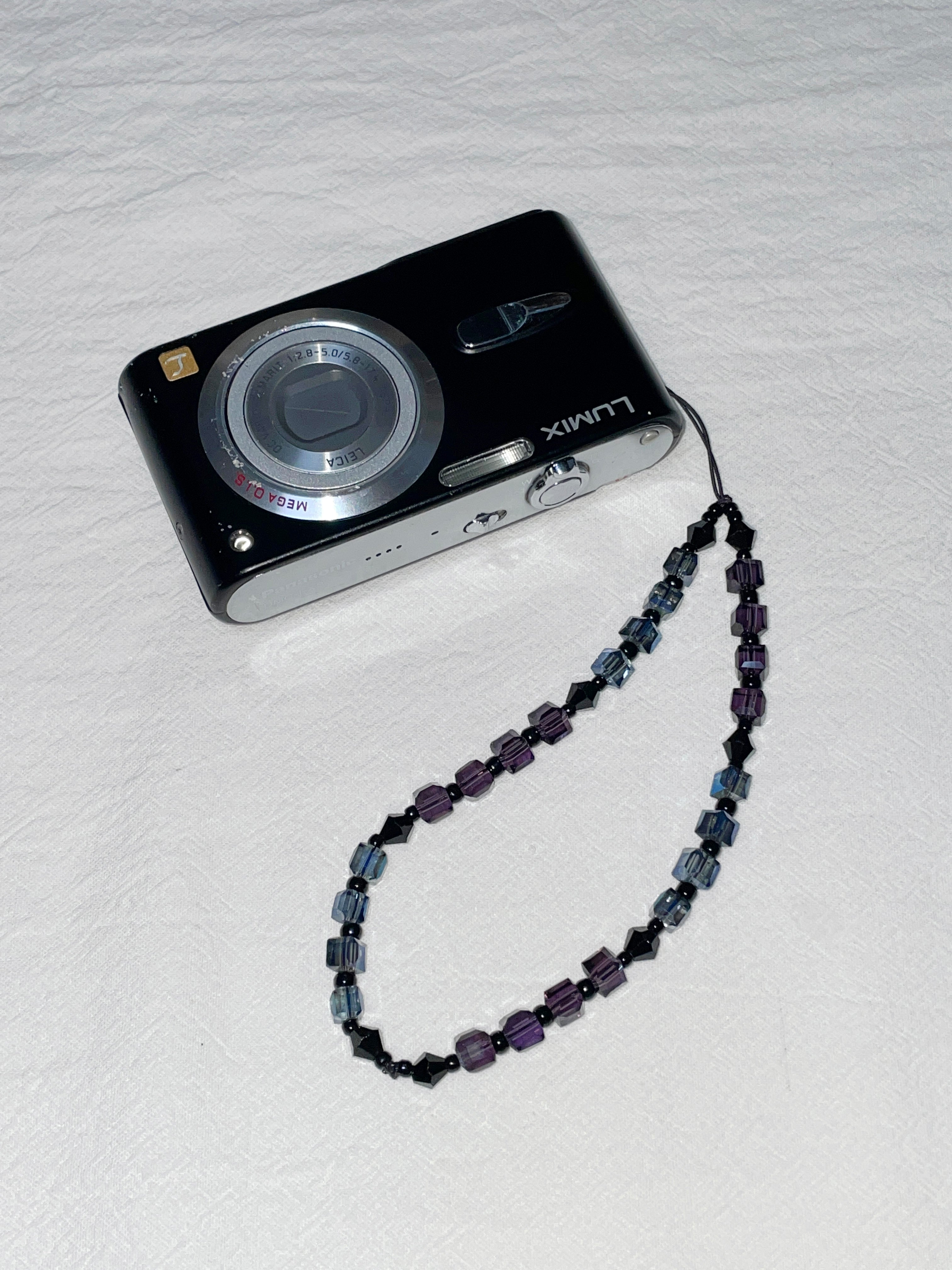 N_Deep Blue Purple Crystal Phone Strap