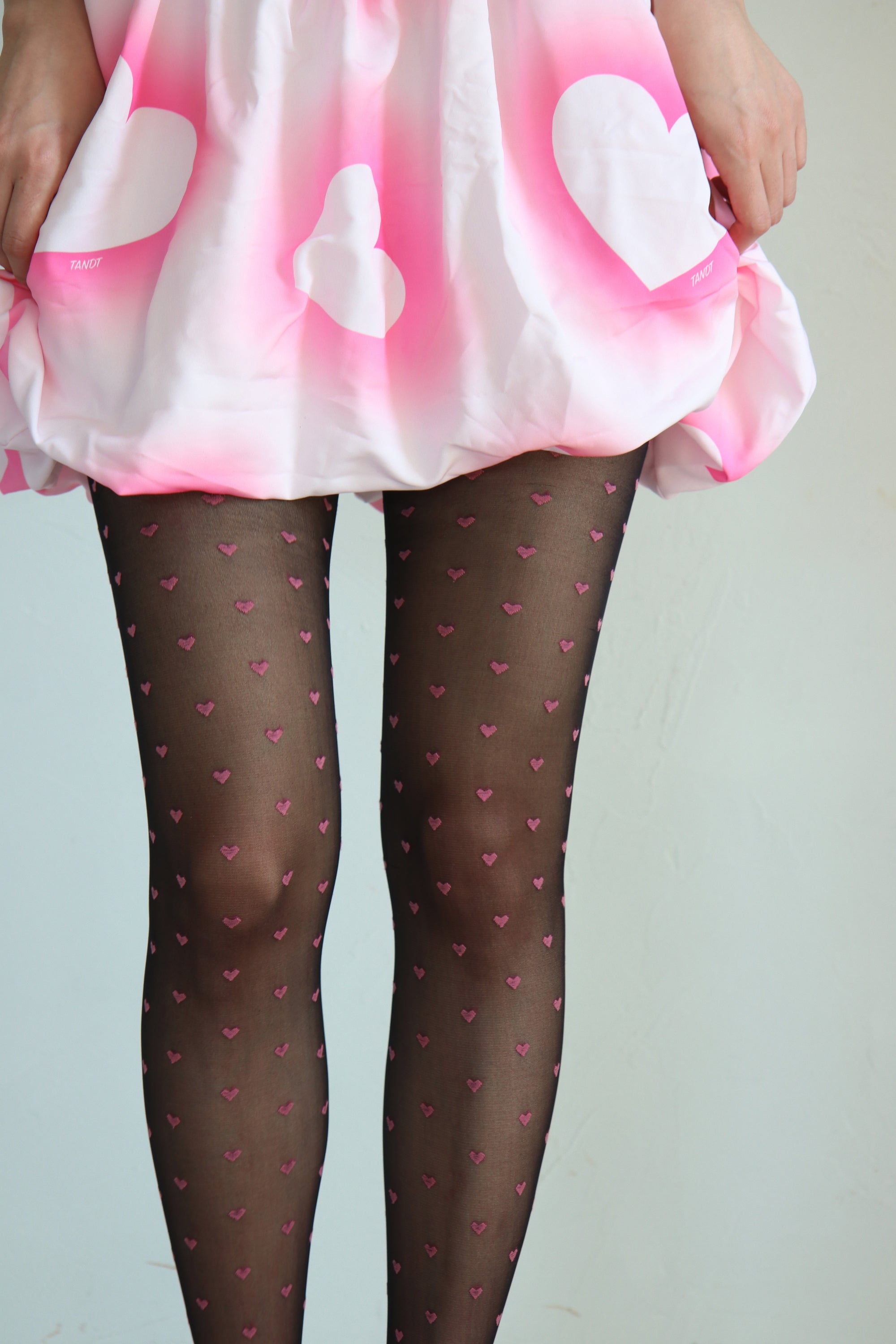 pink heart tights 20D