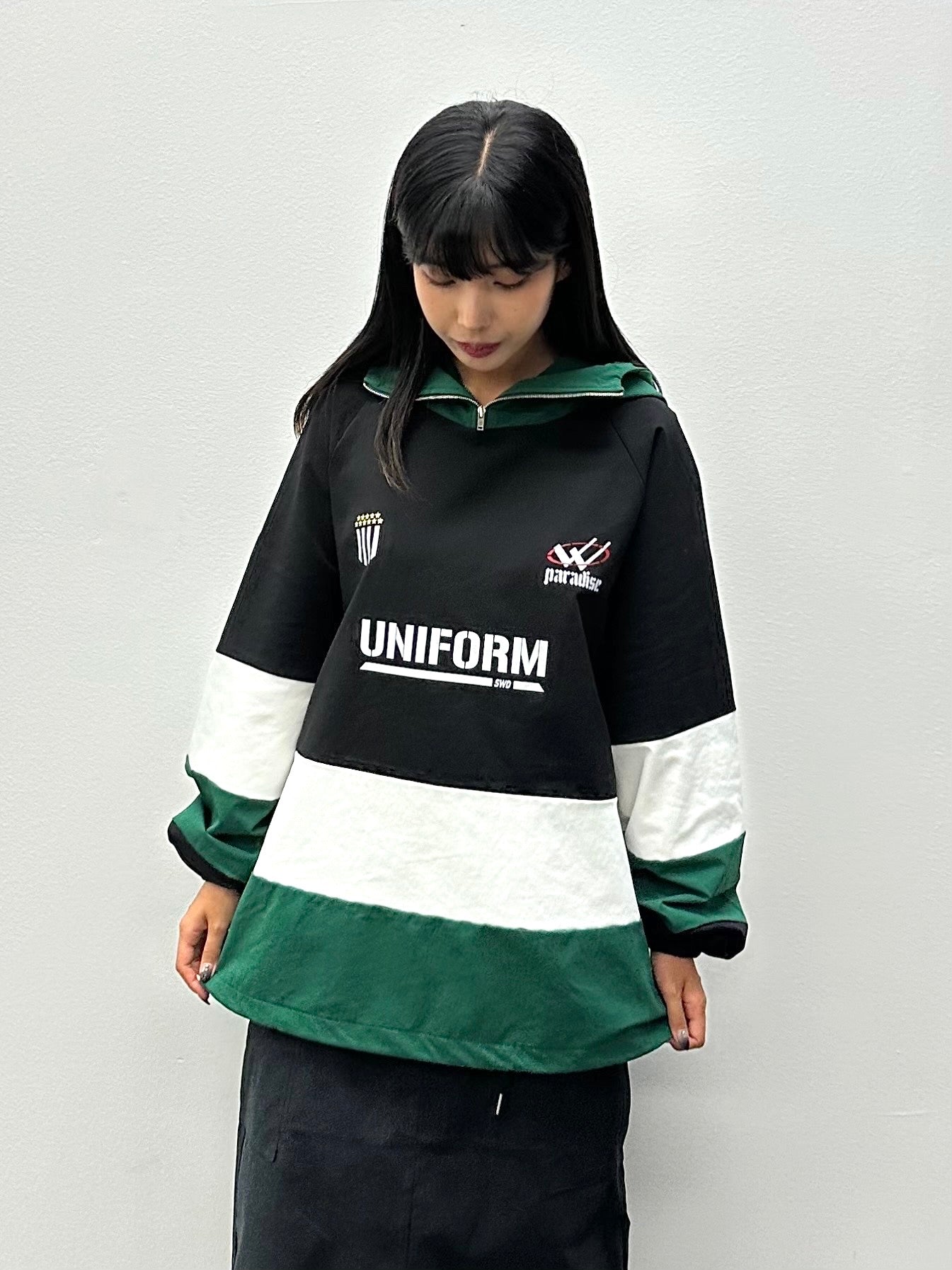 Uniform nylon half zip-up