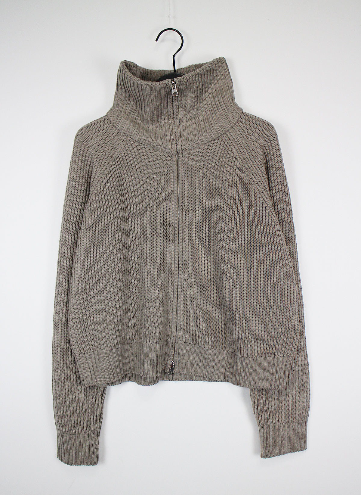 Two-way high-neck knit zip-up (2color)