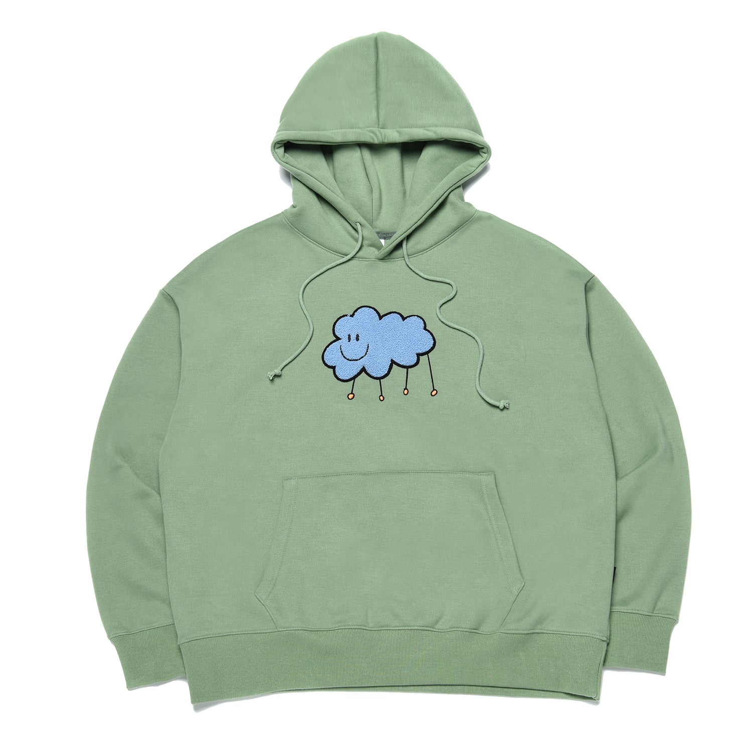 Dominant Cloud Embroidery Dried Hoody_OLIVE