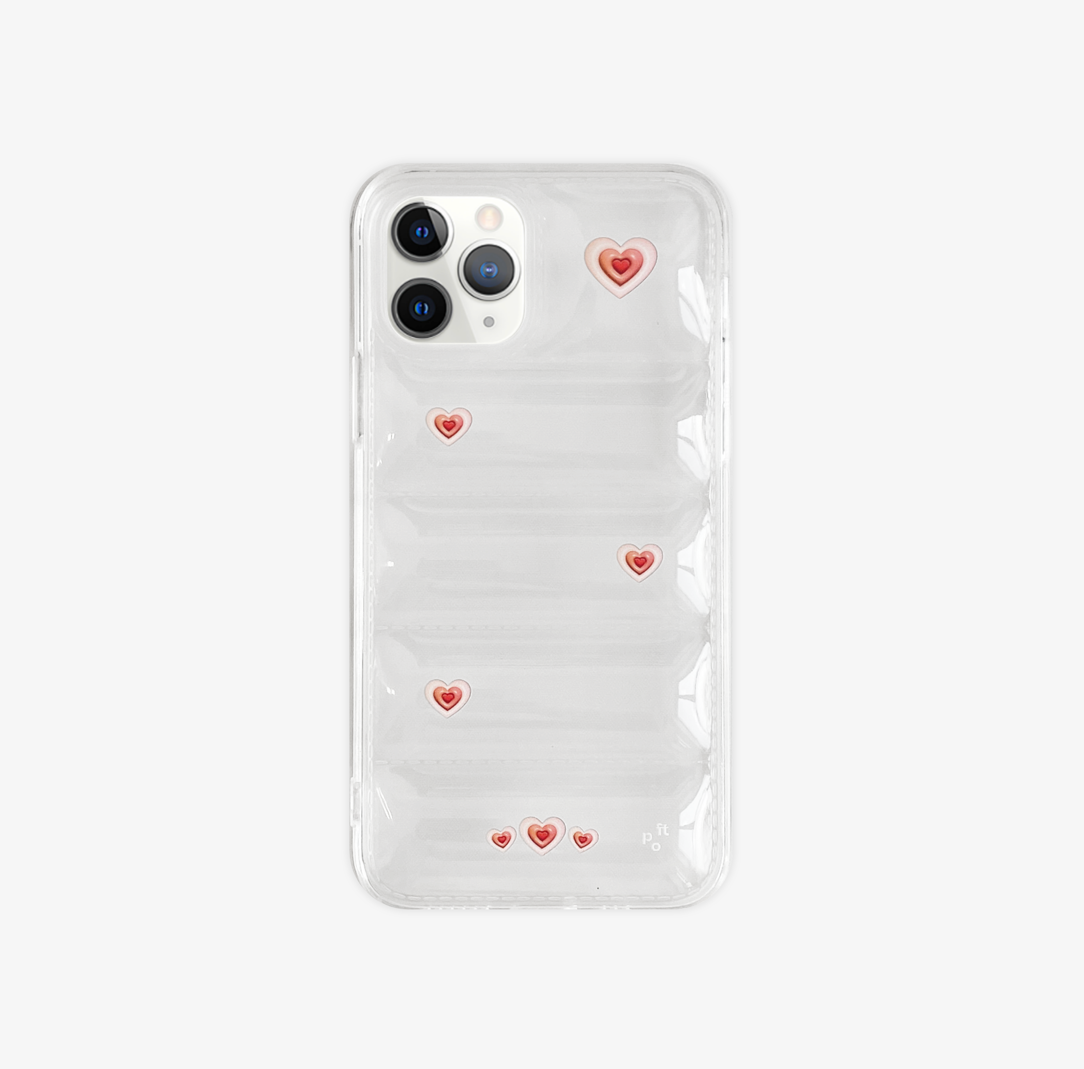 double heart puffer case