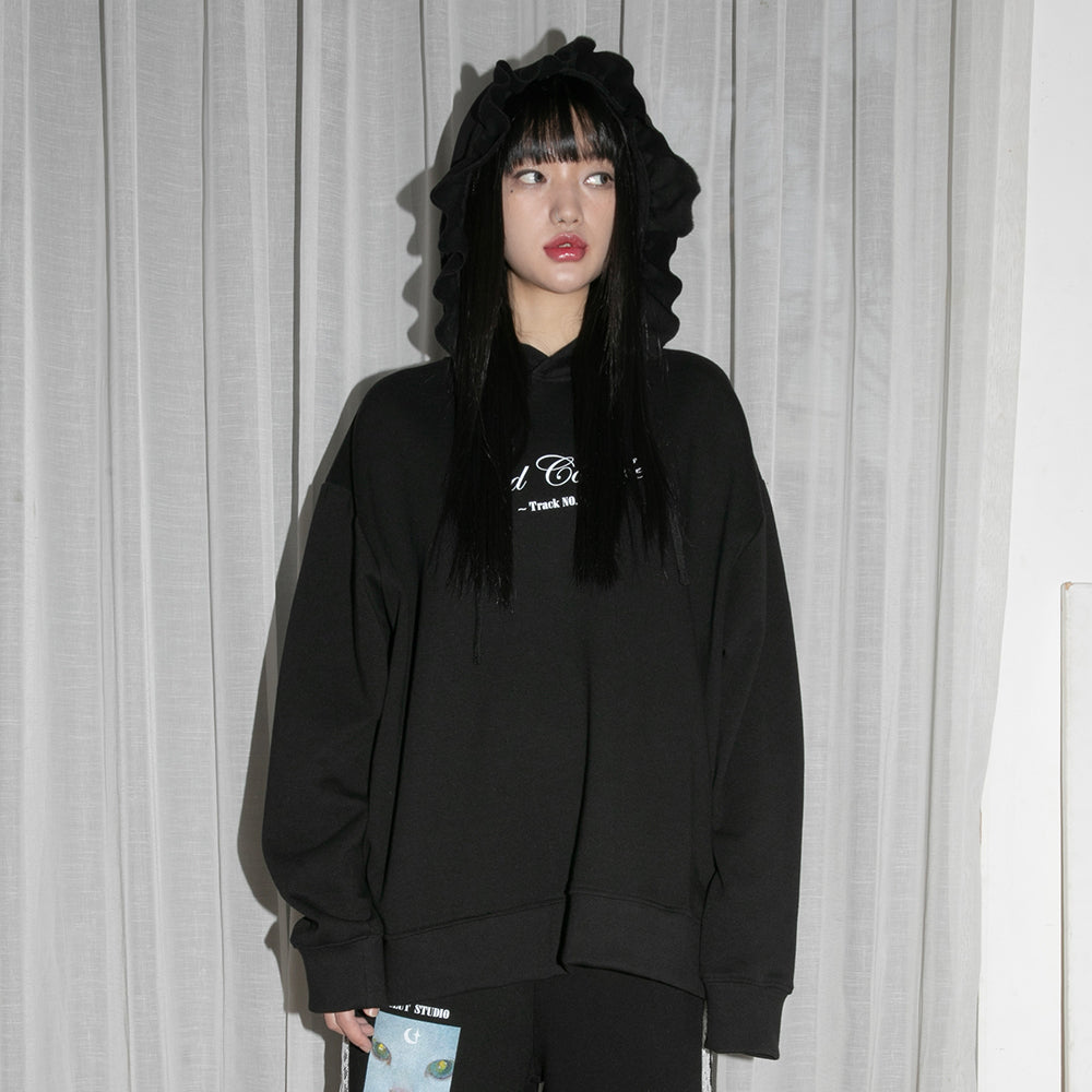  God Complex Ruffle Hoodie - BLACK