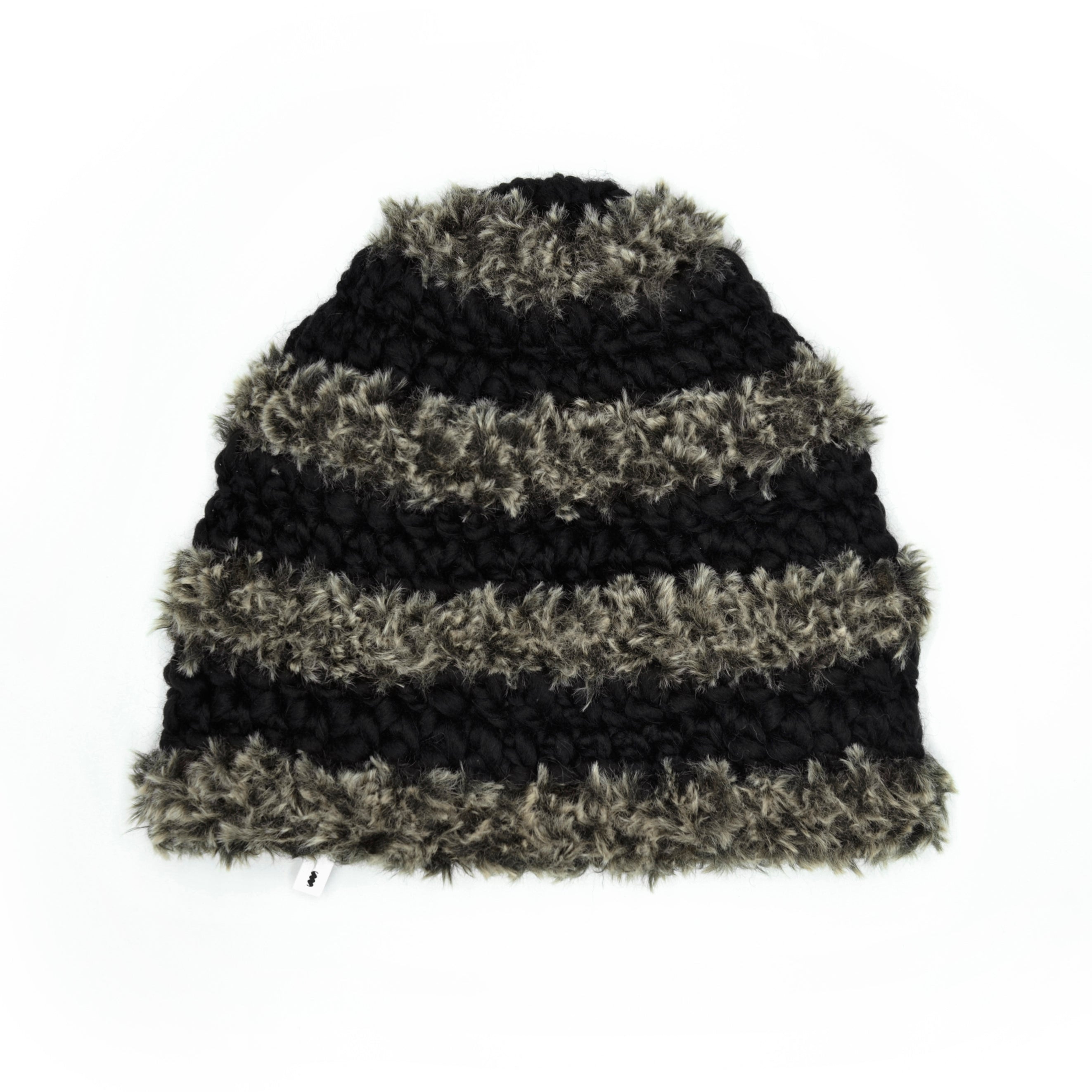 STRIPE FUR BEANIE