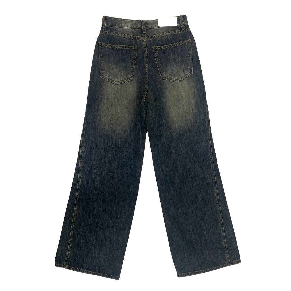 Side stitch denim pants