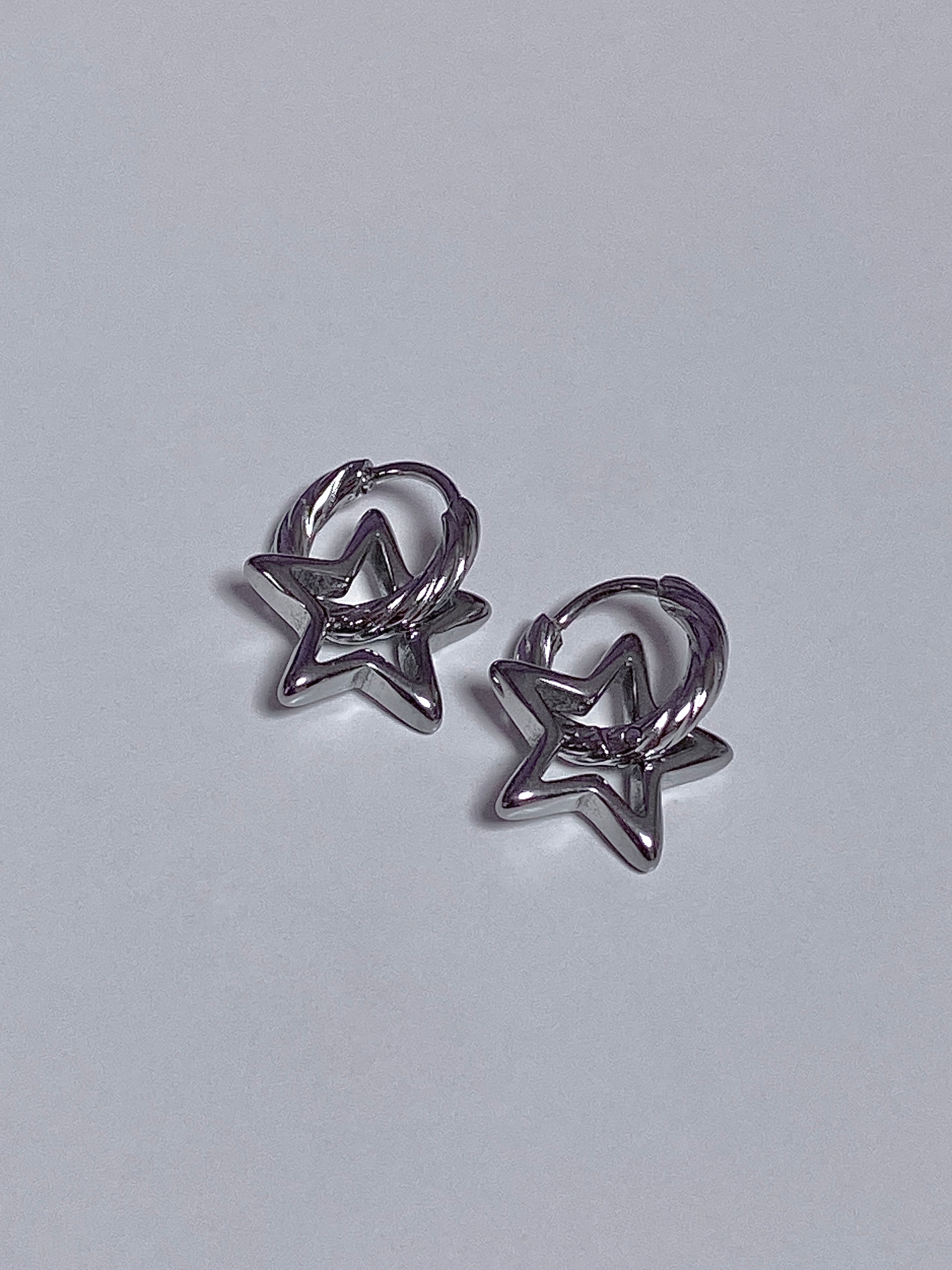 star point ring earrings