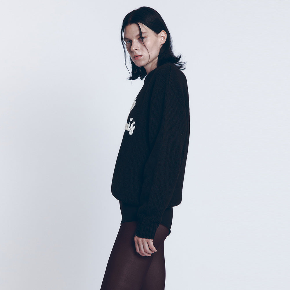 CRAFT SLOGAN KNIT SWEATER (BLACK)