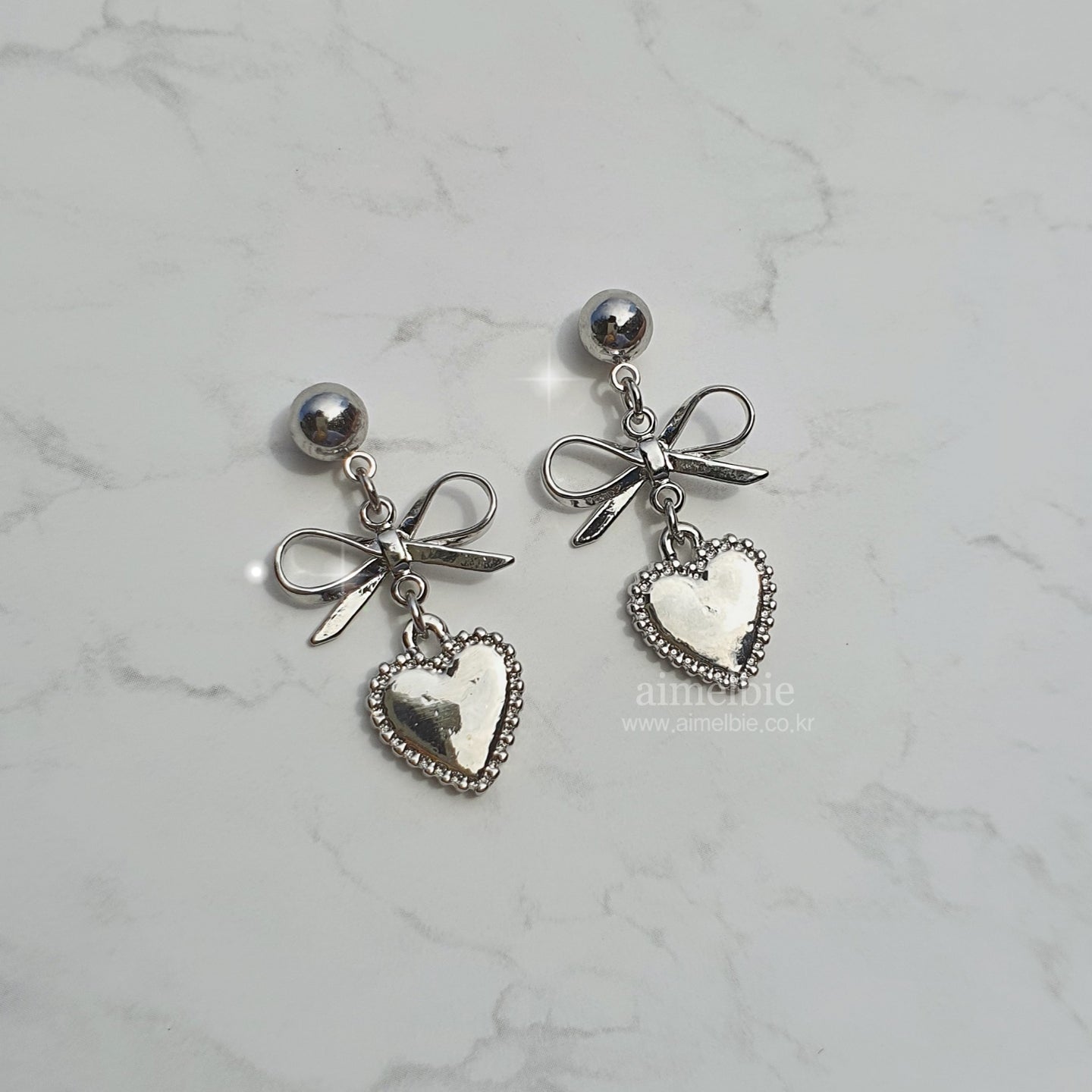 Vintage Silver Heart Earring