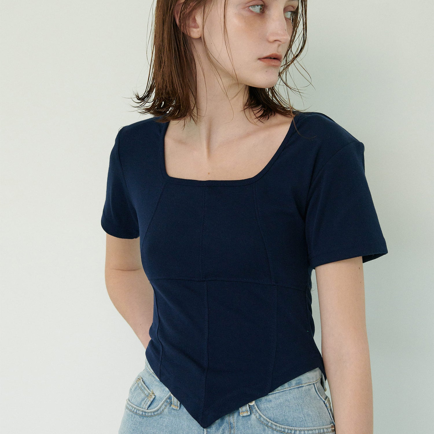 SQUARE T-SHIRT, NAVY