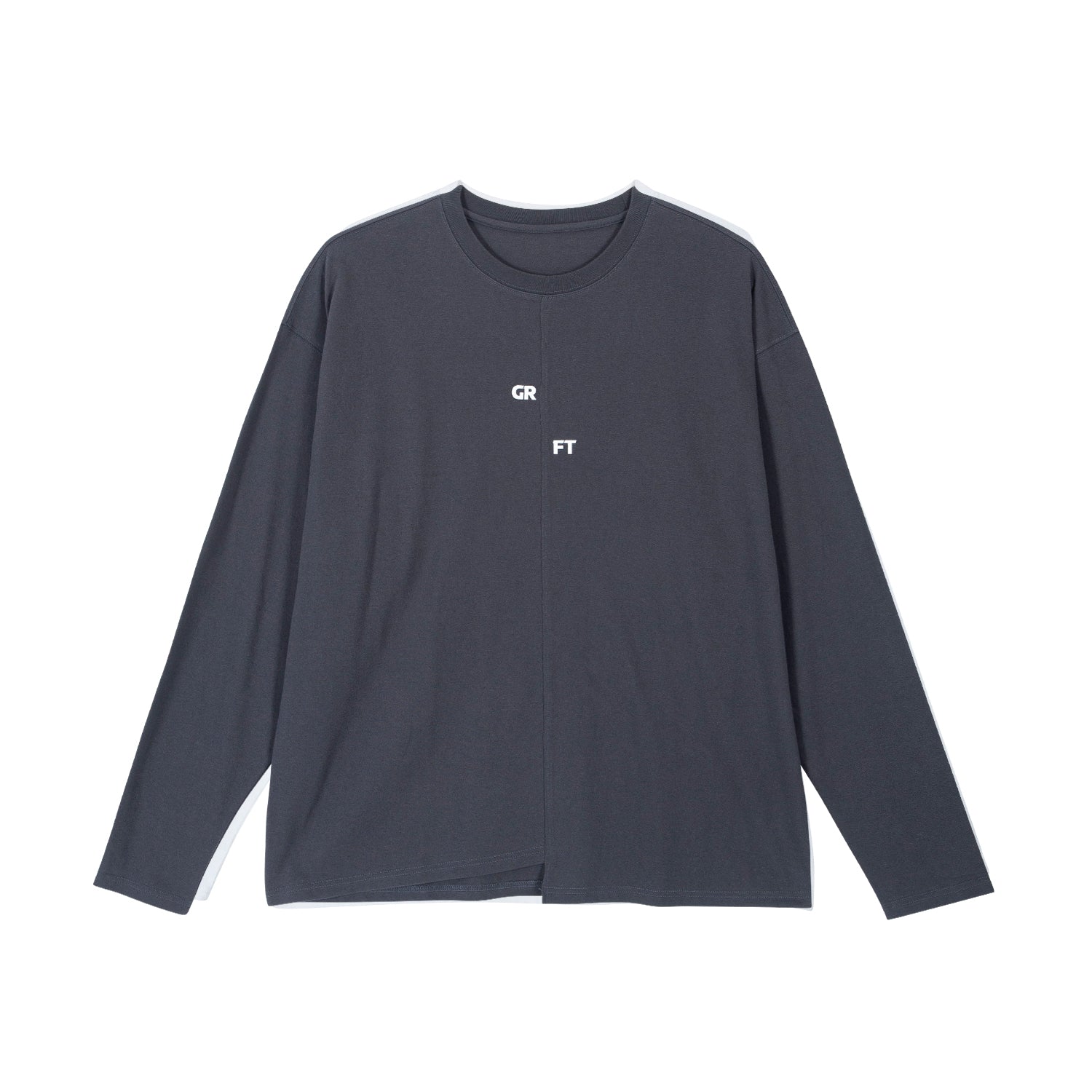 [GRFT] GRFT SPLIT LONG SLEEVE TEE (CHARCOAL)