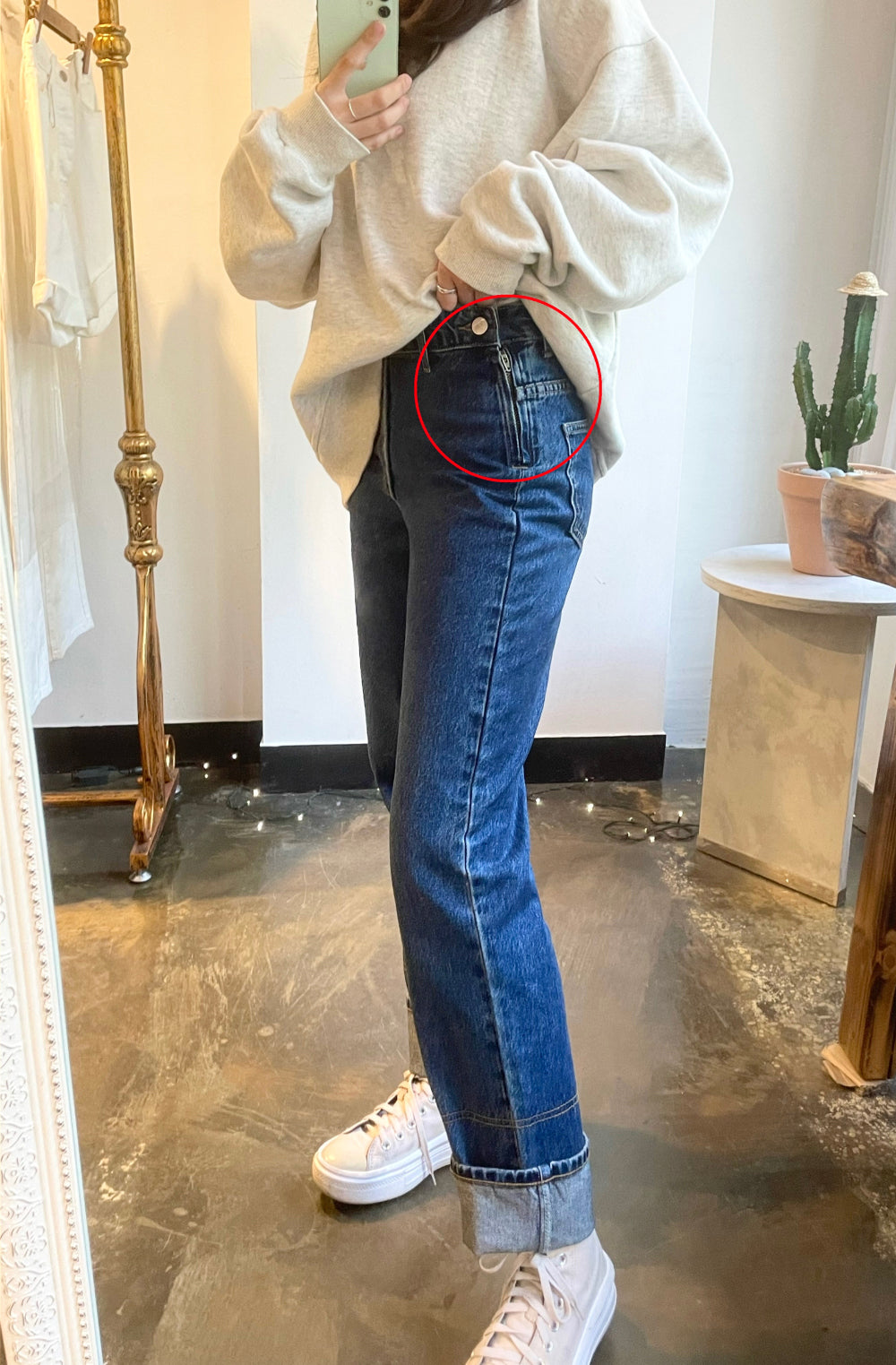 STRAIGHT FIT STITCH LINED PANTS [16628]