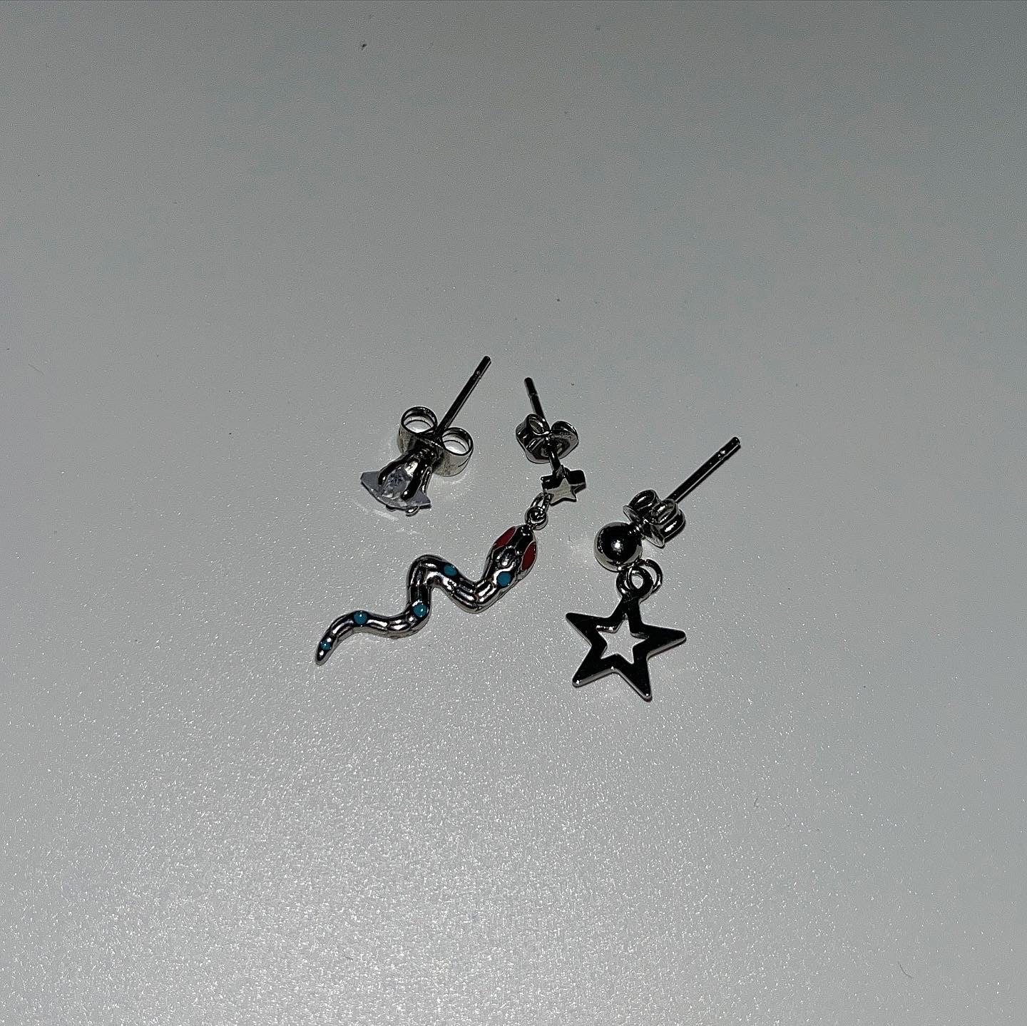 Snake star earring (3pcs set)