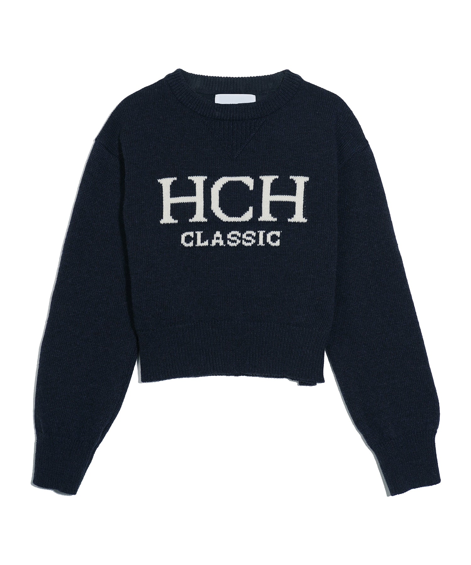 HCH Classic Semi-Cropped Lambswool Knit_Navy