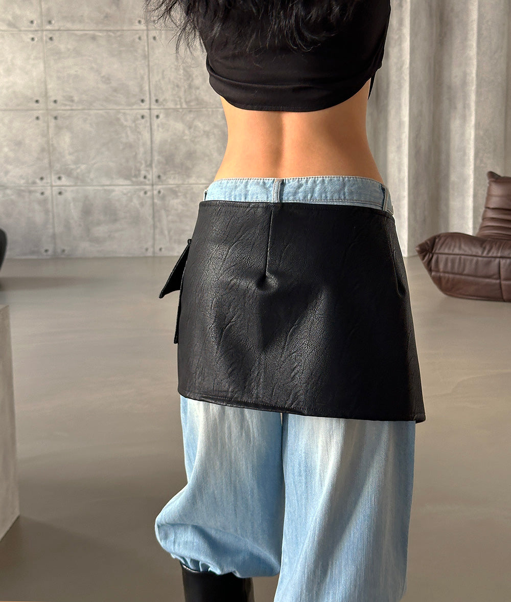 pocket layered skirt belt