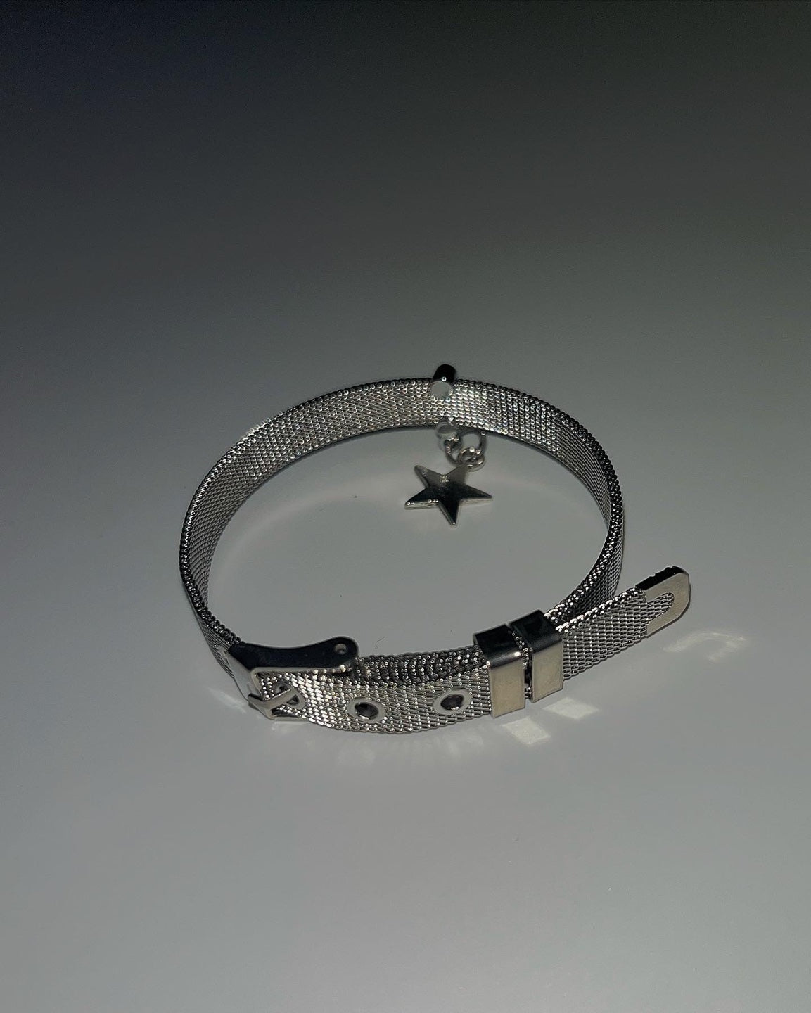 Silver star belt bracelet