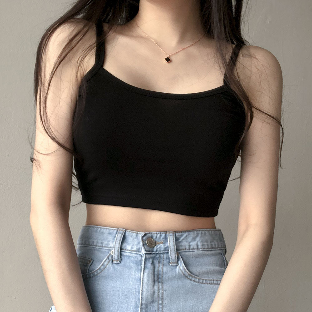 [Basic Item]Crop strap top that you want to wear every day for comfort