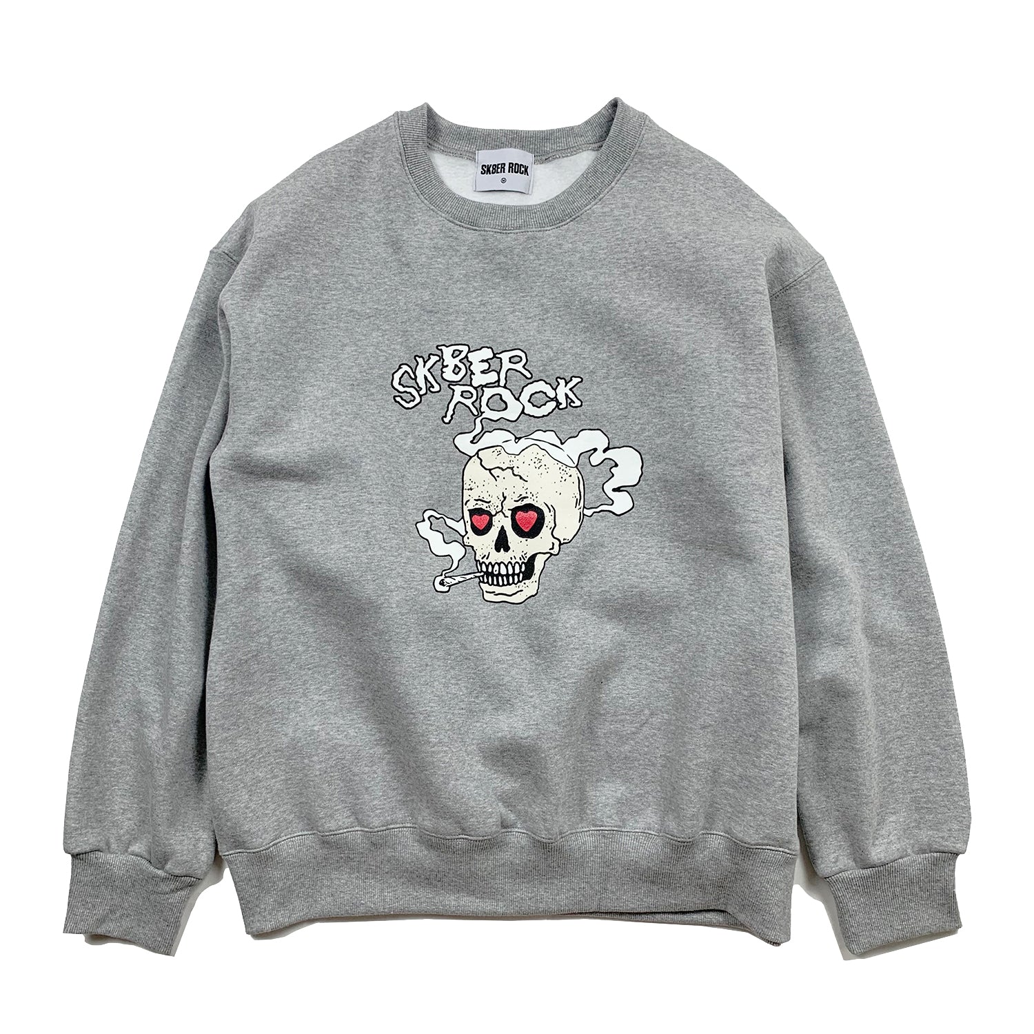 SMOKING SKULL SWEAT SHIRT GRAY