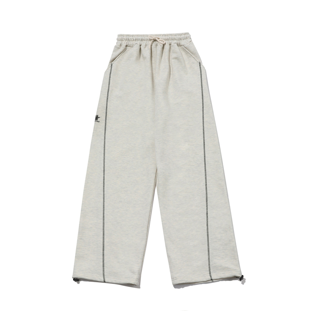 Stitched wide sweat pants [Oatmeal]