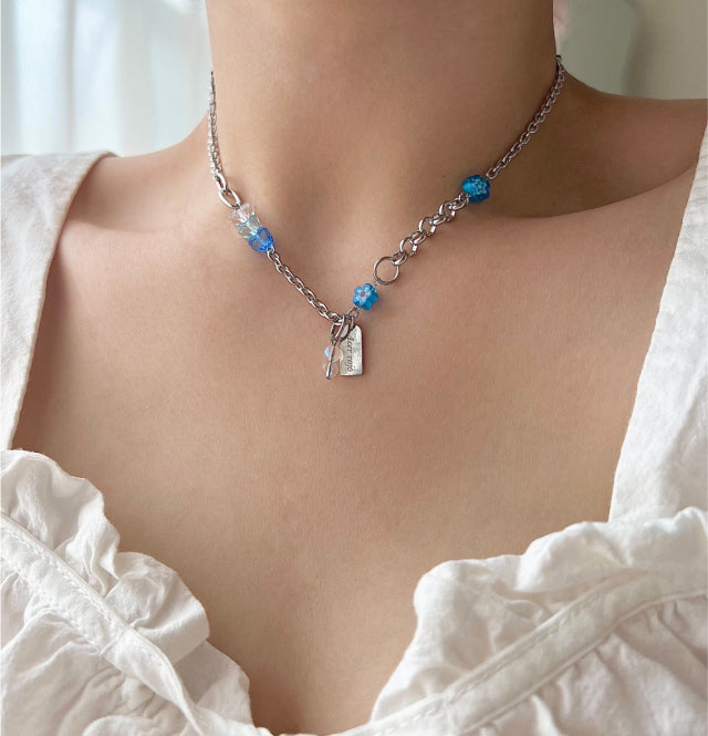 aqu Vacation Biz Kitchee Aqua Chain Heart Necklace