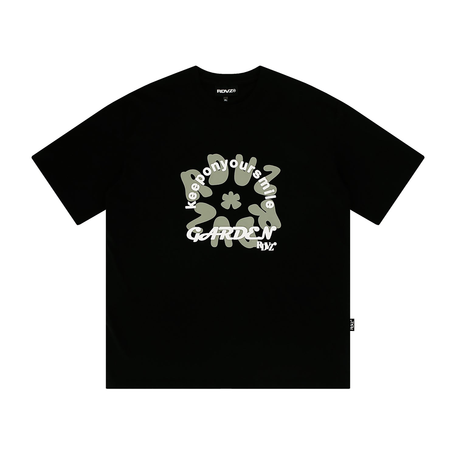 flower leaf logo t-shirts - BLACK