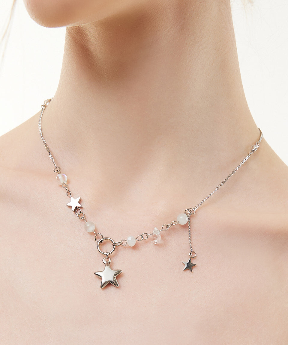 Star Pendant Beads Chain Surgical Necklace