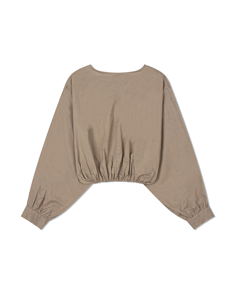 RAY CROP BLOUSE (BEIGE)