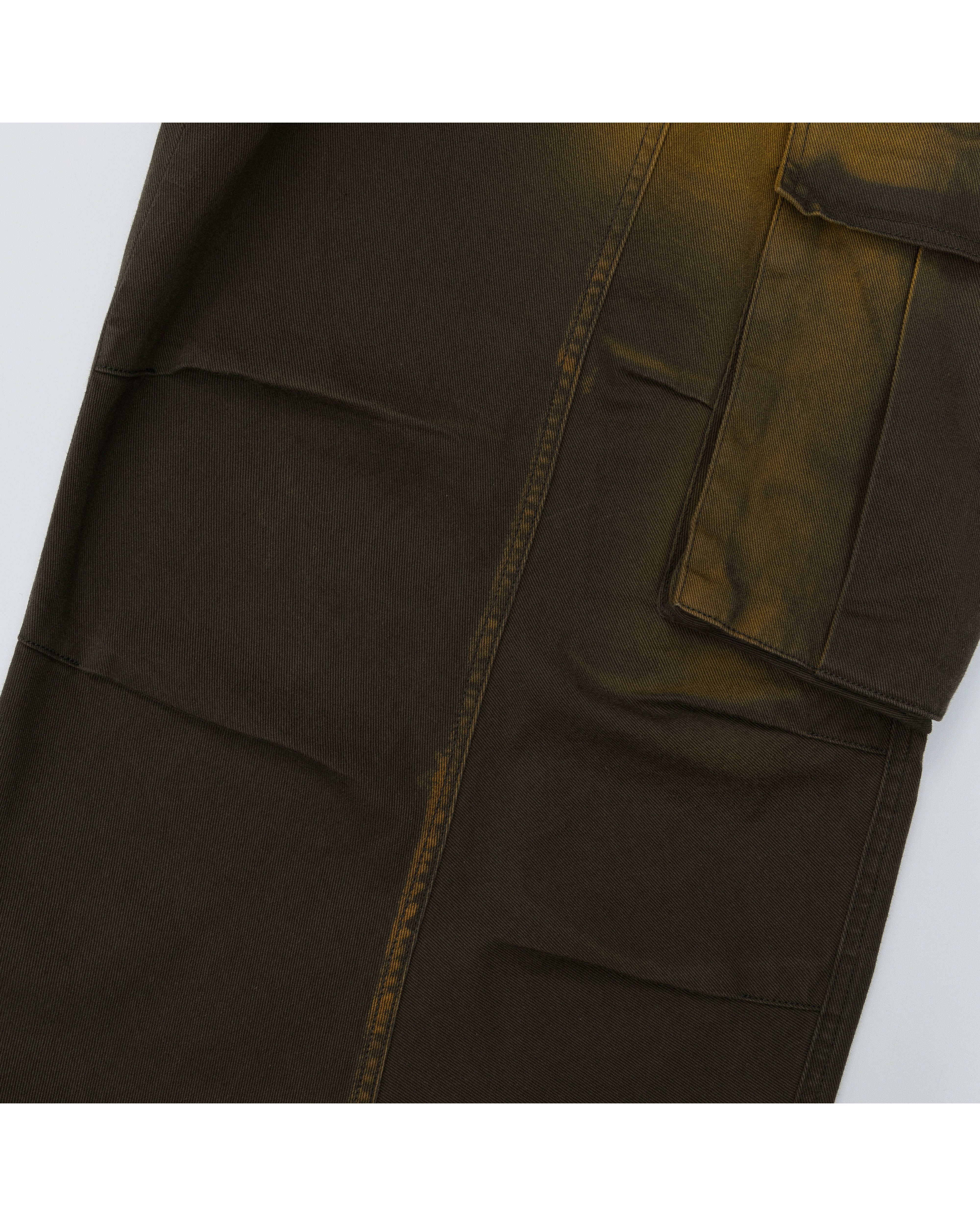 Knee Pin-tuck Wide Cargo Pants (Washed Khaki)