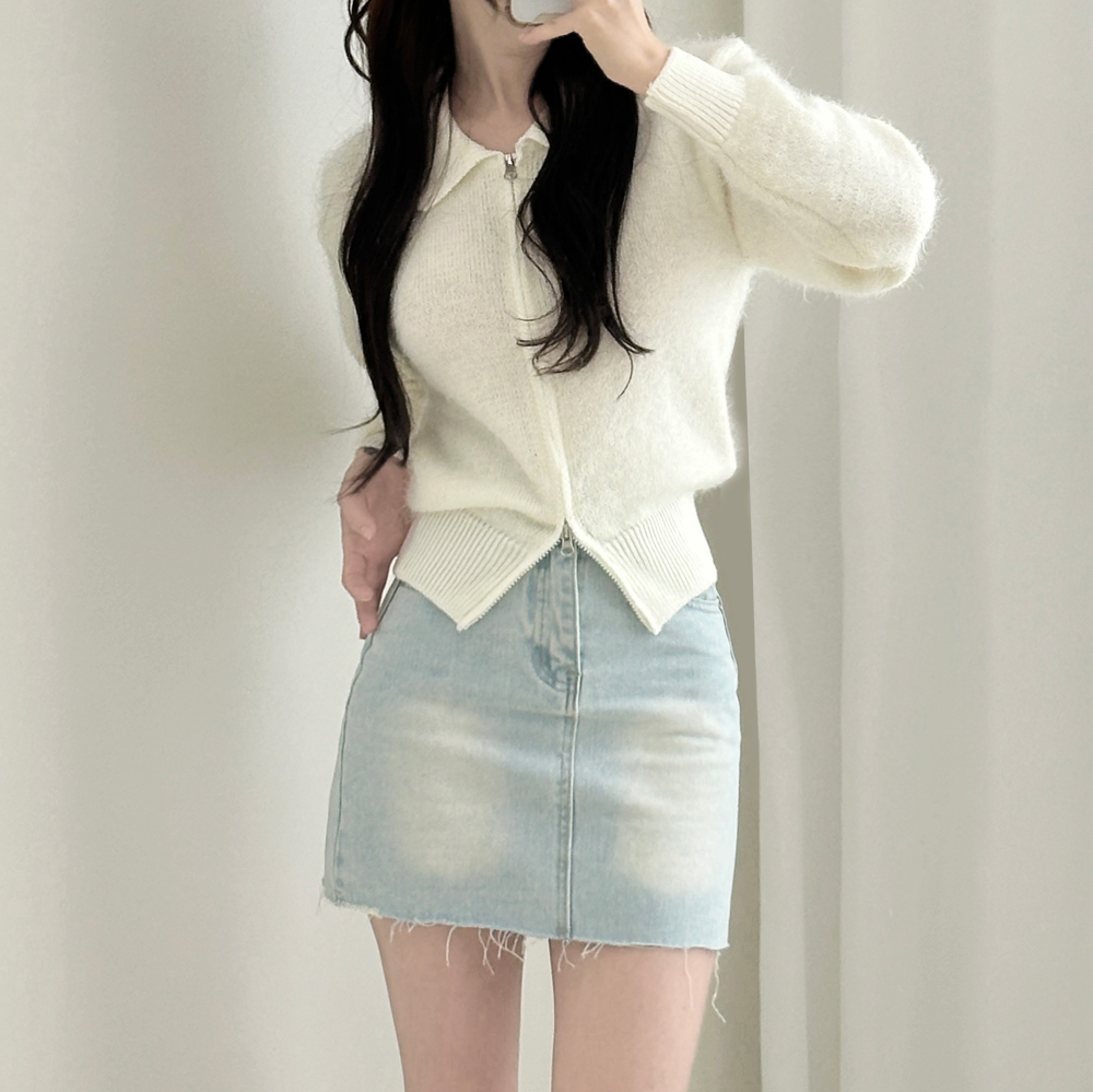 cutting mini denim skirt jean